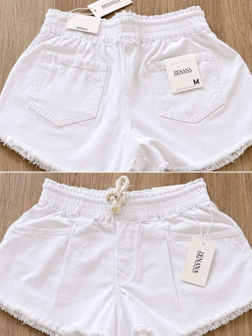 Zenana Outfitters White High Waist Shorts